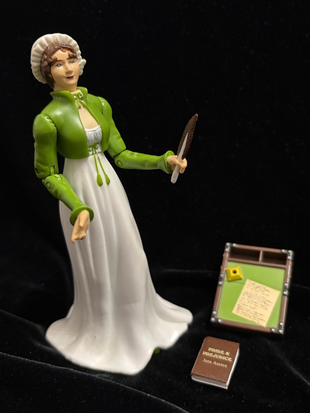 Jane Austen Posable Action Figure w/ Quill, Book, & Writing Desk